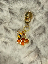 Load image into Gallery viewer, Pastel Honey Bees Zipper Pulls (double charm- enamel)
