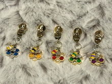 Load image into Gallery viewer, Colorful Hives Zipper Pulls (double charm- enamel) SILVER Pull