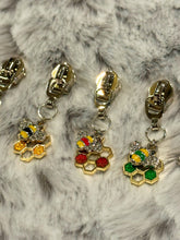 Load image into Gallery viewer, Colorful Hives Zipper Pulls (double charm- enamel) SILVER Pull