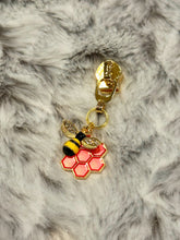 Load image into Gallery viewer, Fancy Beehive Zipper Pulls (double charm - enamel)