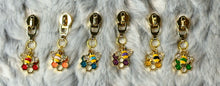 Load image into Gallery viewer, Colorful Hives Zipper Pulls (double charm- enamel) GOLD Pull