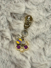 Load image into Gallery viewer, Colorful Hives Zipper Pulls (double charm- enamel) SILVER Pull