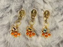Load image into Gallery viewer, Pastel Honey Bees Zipper Pulls (double charm- enamel)