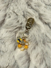 Load image into Gallery viewer, Colorful Hives Zipper Pulls (double charm- enamel) SILVER Pull