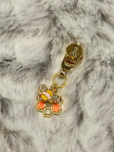 Load image into Gallery viewer, Colorful Hives Zipper Pulls (double charm- enamel) GOLD Pull