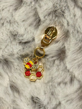Load image into Gallery viewer, Colorful Hives Zipper Pulls (double charm- enamel) GOLD Pull