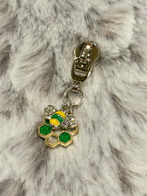 Load image into Gallery viewer, Colorful Hives Zipper Pulls (double charm- enamel) SILVER Pull