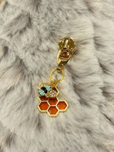 Load image into Gallery viewer, Pastel Honey Bees Zipper Pulls (double charm- enamel)