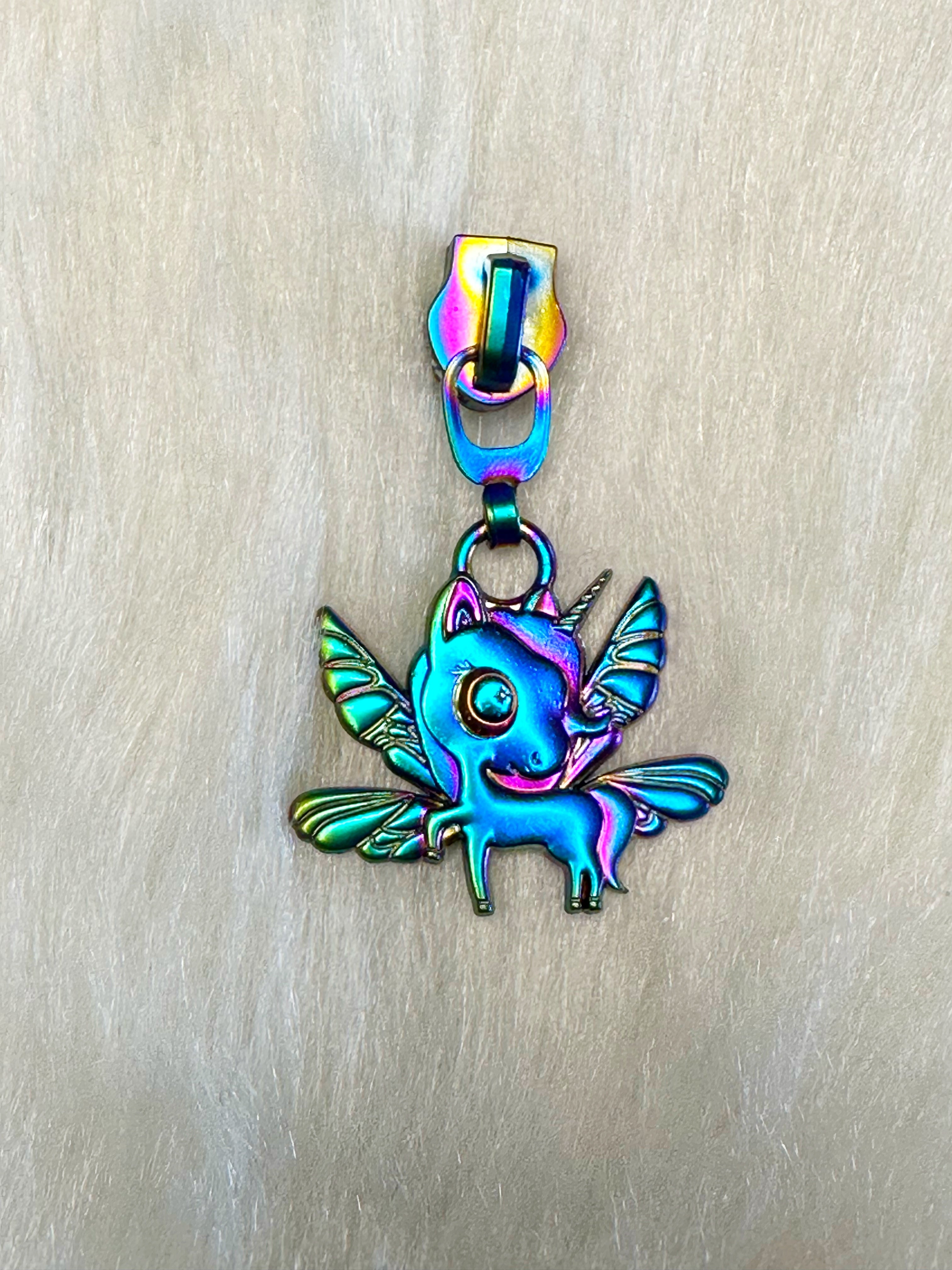 Winged Unicorn Zipper Pull (Rainbow Finish) RAW DESIGNS CCTX