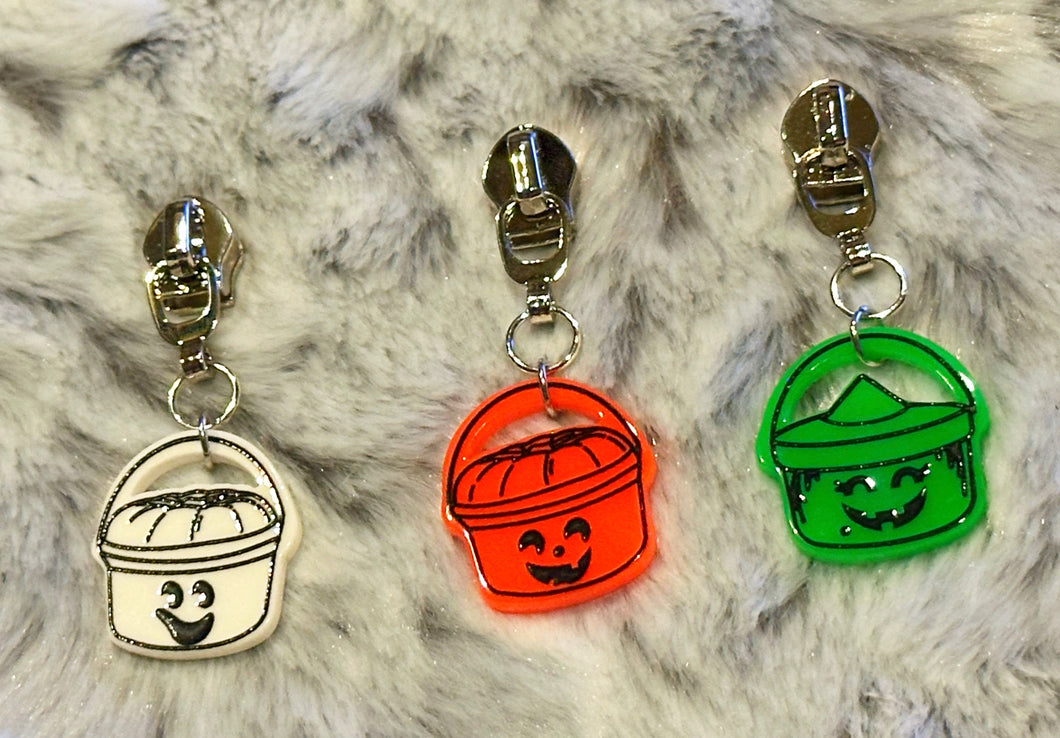 Halloween Pails Zipper Pulls (acrylic) NO HOLES