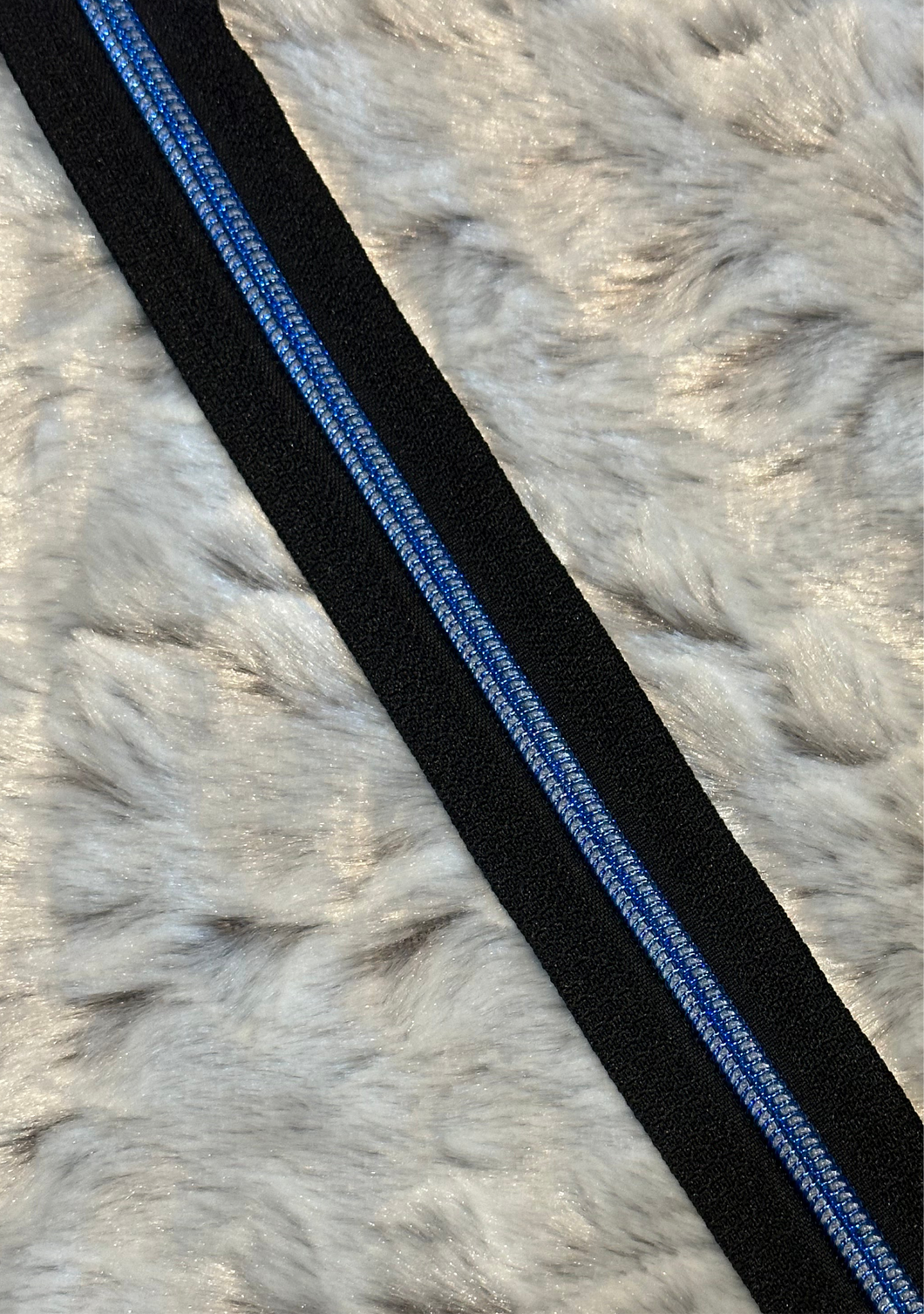 True Blue Zipper Tape (Metallic)