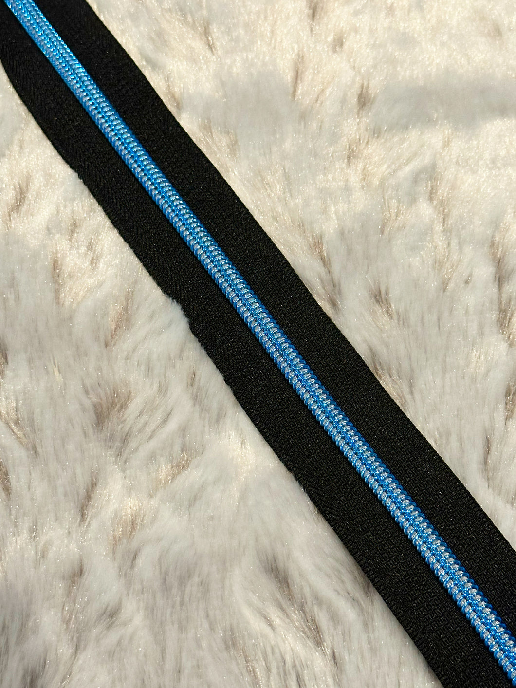 Electric Blue Zipper Tape (Metallic)