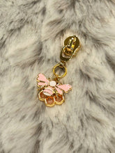 Load image into Gallery viewer, Queen Bee Zipper Pull (Double Charm) - Pastel Pink Bee &amp; Hive
