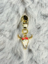 Load image into Gallery viewer, Boho Cow Skull Zipper Pulls (enamel)
