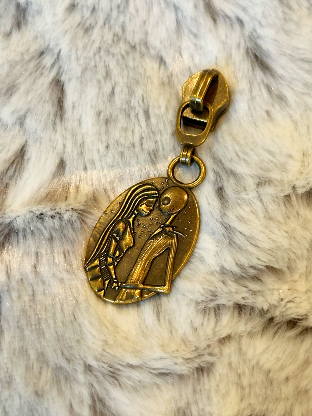 Jack & Sally Portrait Zipper Pull