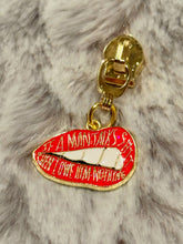 Load image into Gallery viewer, Taylor Lips Zipper Pull (glitter enamel)
