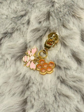 Load image into Gallery viewer, Queen Bee Zipper Pull (Double Charm) - Pastel Pink Bee &amp; Hive
