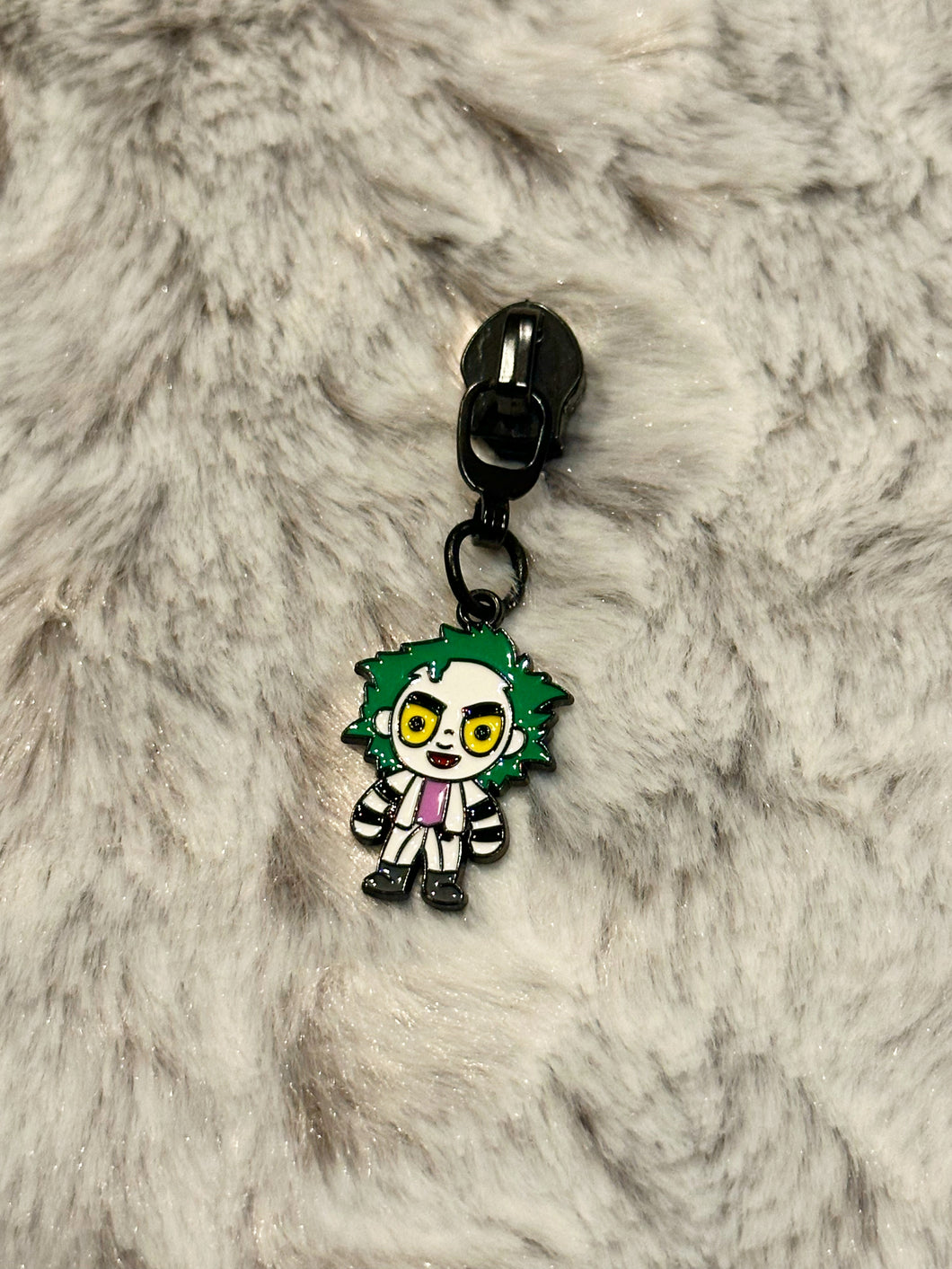 Cartoon Beetlejuice Zipper Pull (enamel)