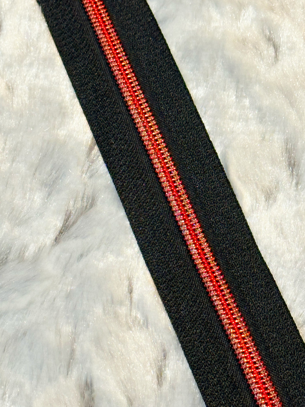 Blood Red Zipper Tape (Metallic)