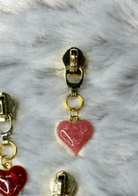 Load image into Gallery viewer, 3D Glitter Heart Zipper Pull
