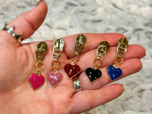 Load image into Gallery viewer, 3D Glitter Heart Zipper Pull
