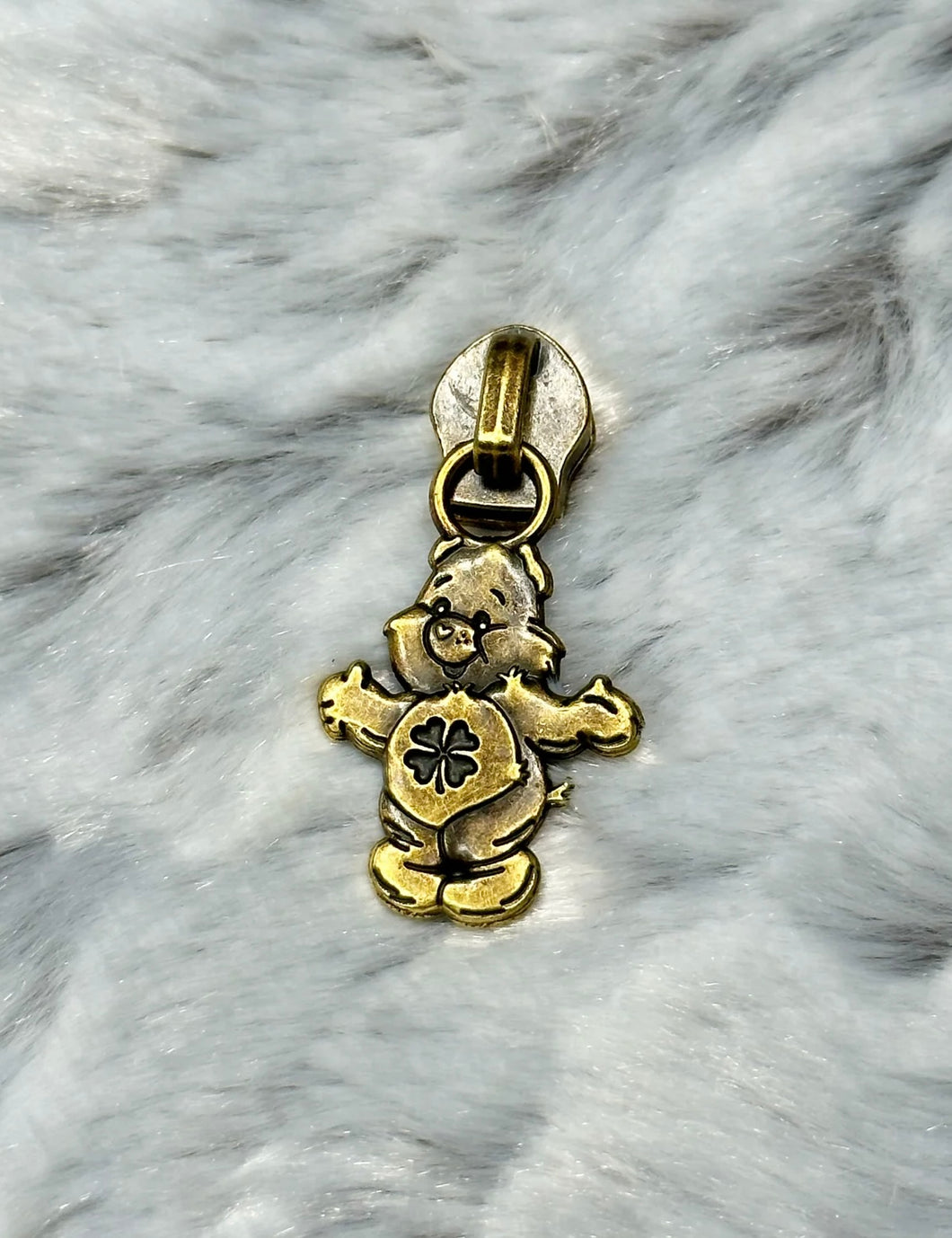 Lucky Care Bear Zipper Pull (bronze)