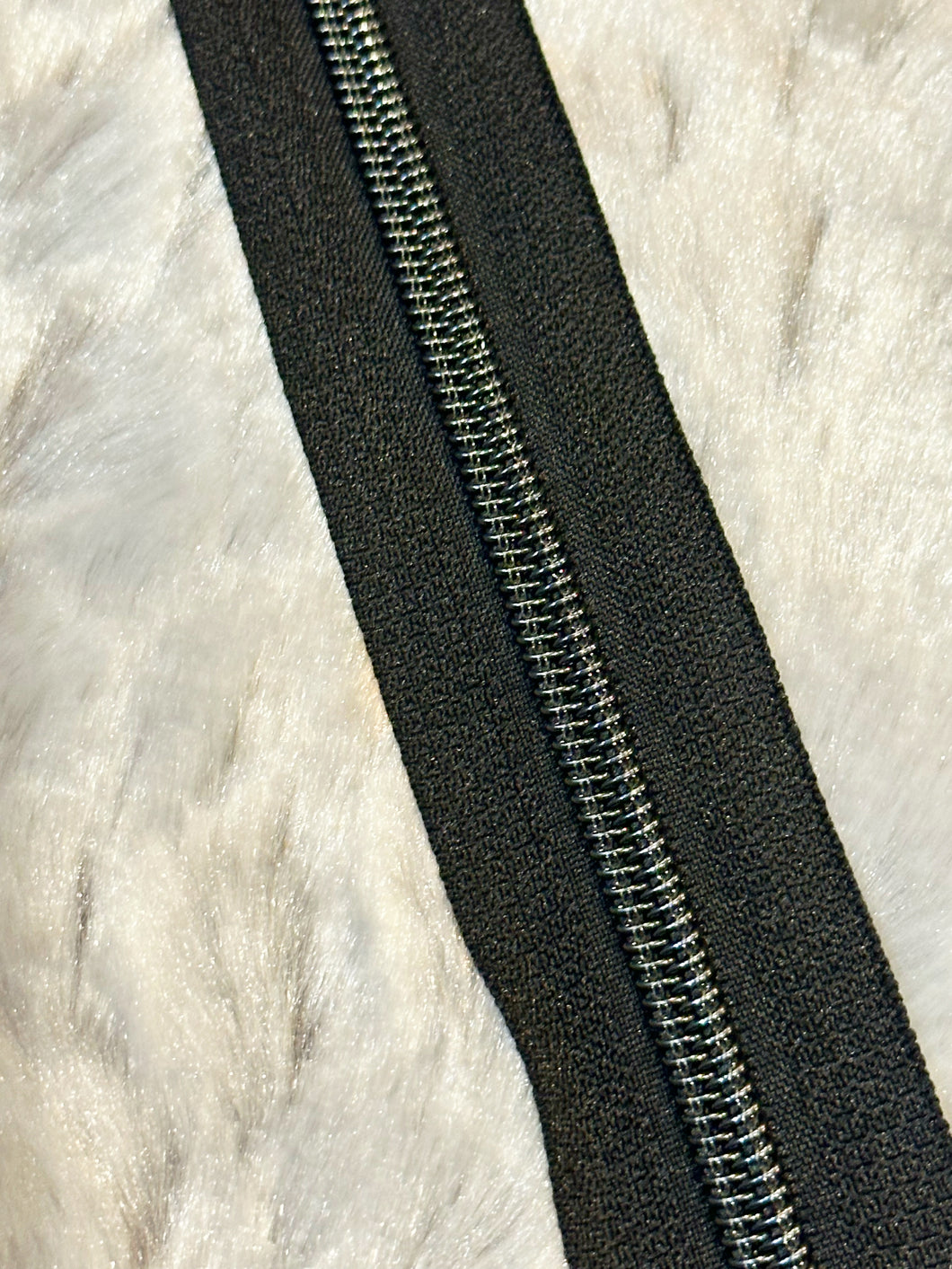 Jet Black Zipper Tape (Metallic)