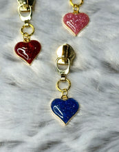 Load image into Gallery viewer, 3D Glitter Heart Zipper Pull
