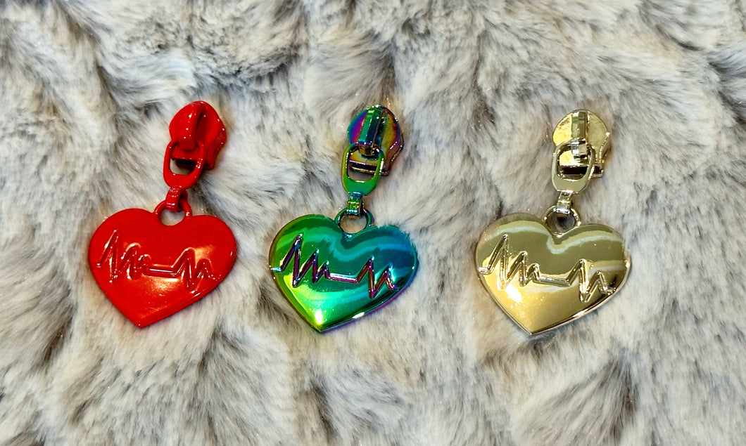 Heartbeats Zipper Pulls