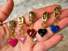 Load image into Gallery viewer, 3D Glitter Heart Zipper Pull
