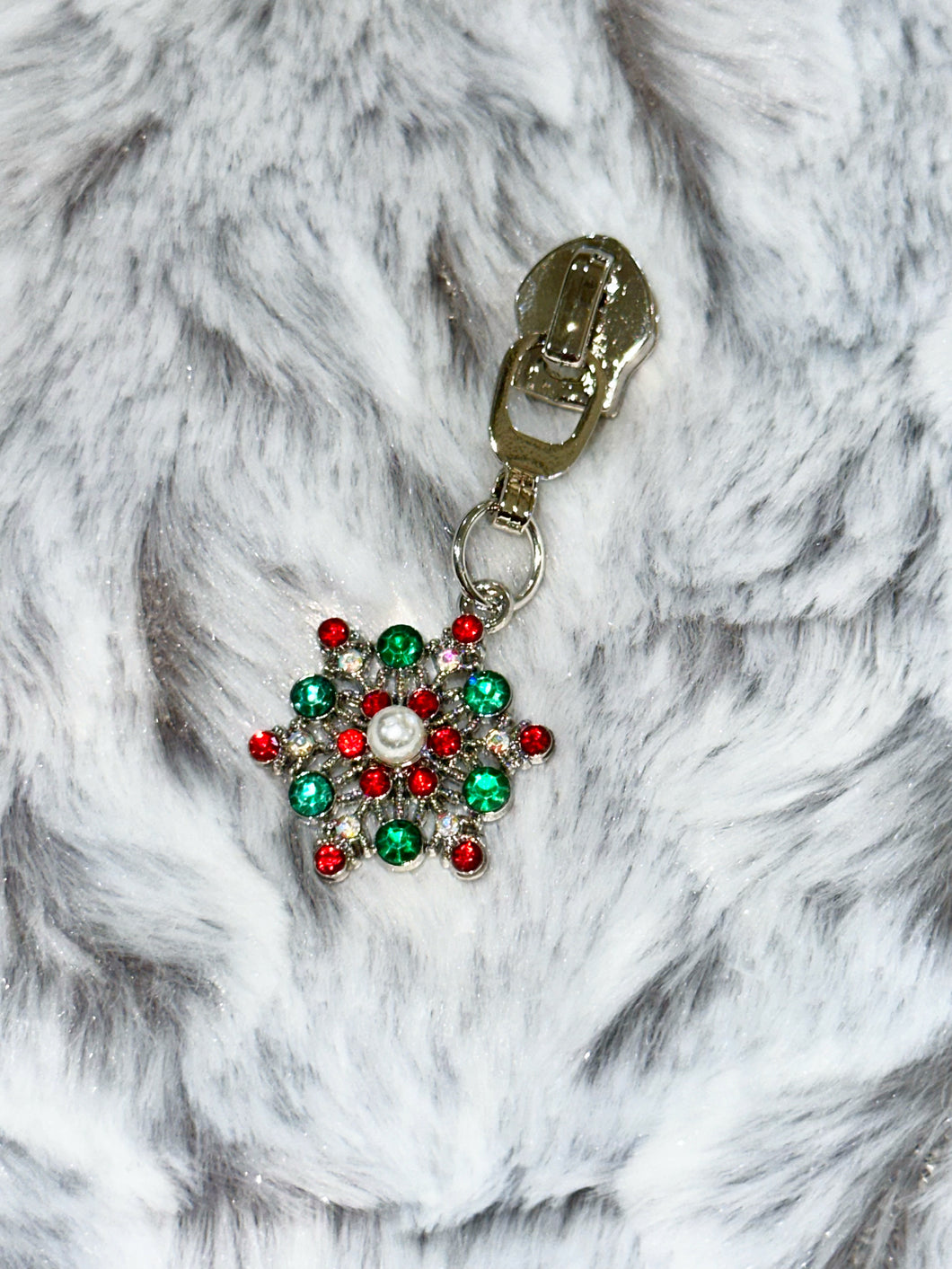 Rhinestone Snowflake Zipper Pull