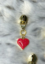 Load image into Gallery viewer, 3D Glitter Heart Zipper Pull
