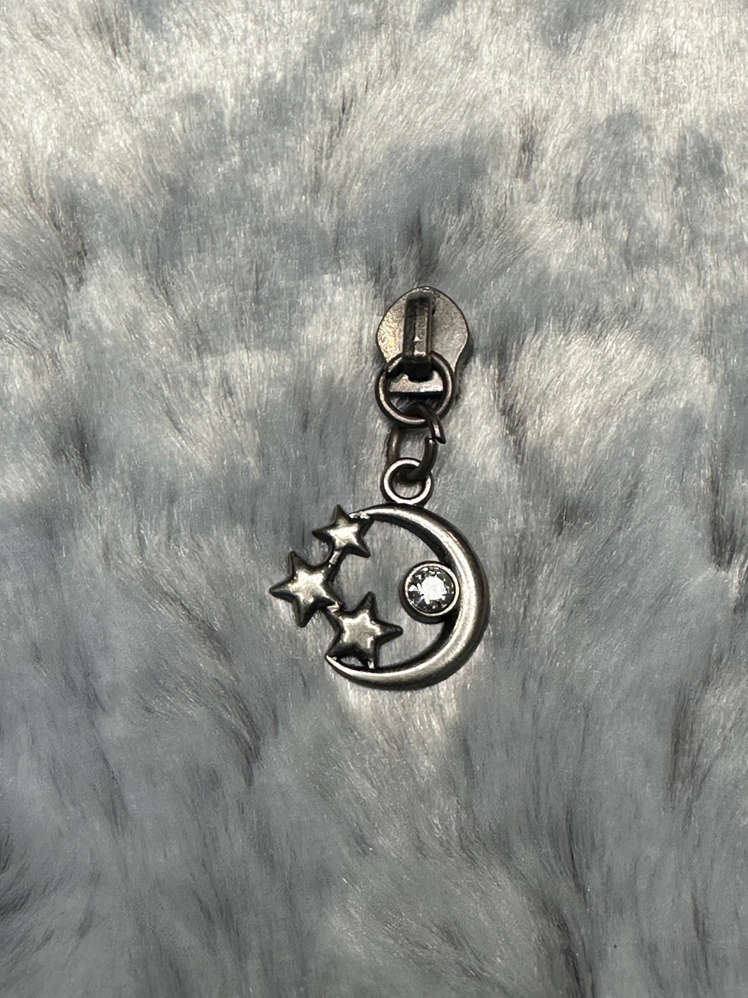 Moon and Stars Zipper Pull (antique silver)