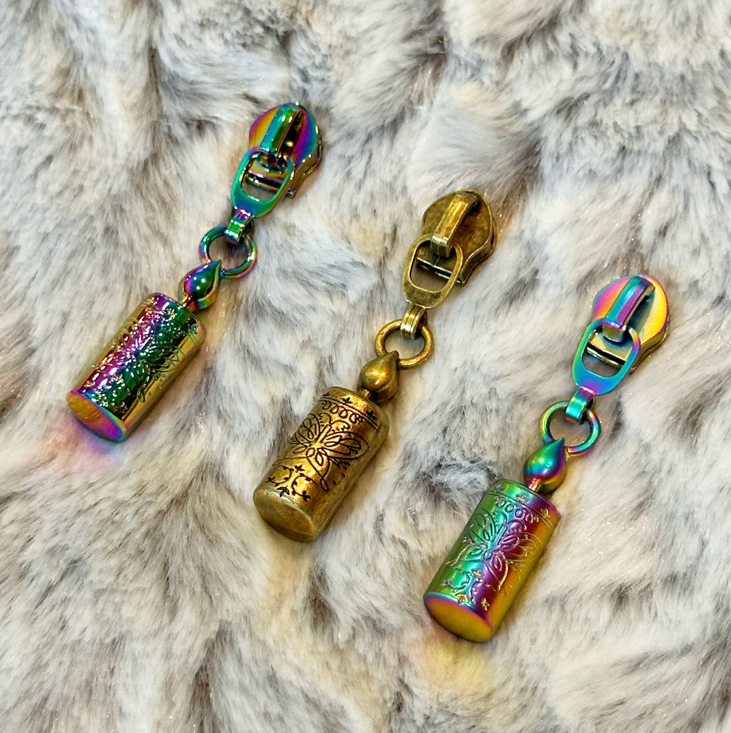 3D Candle Zipper Pulls