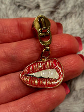 Load image into Gallery viewer, Taylor Lips Zipper Pull (glitter enamel)
