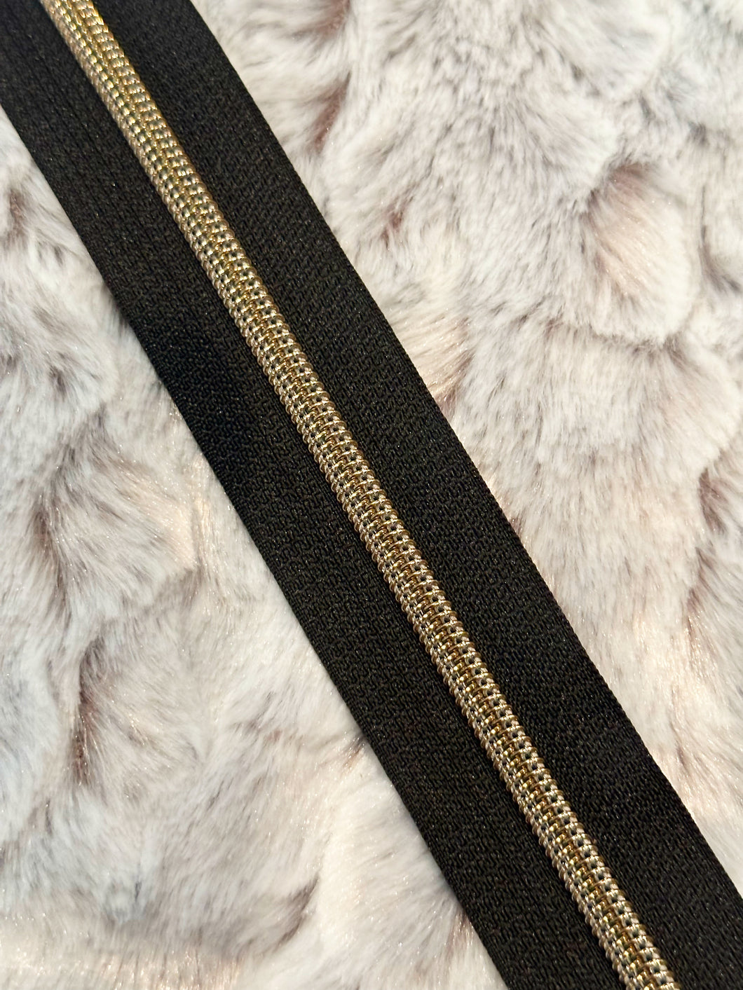 Antique Bronze Zipper Tape (Metallic)