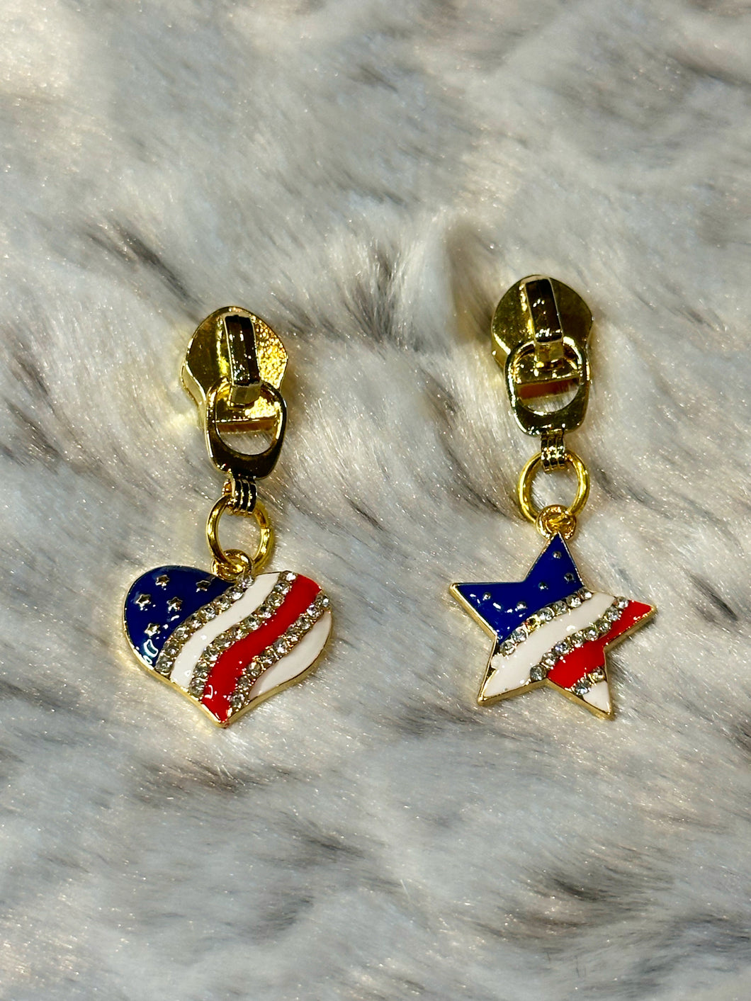 Patriotic Zipper Pulls (enamel)