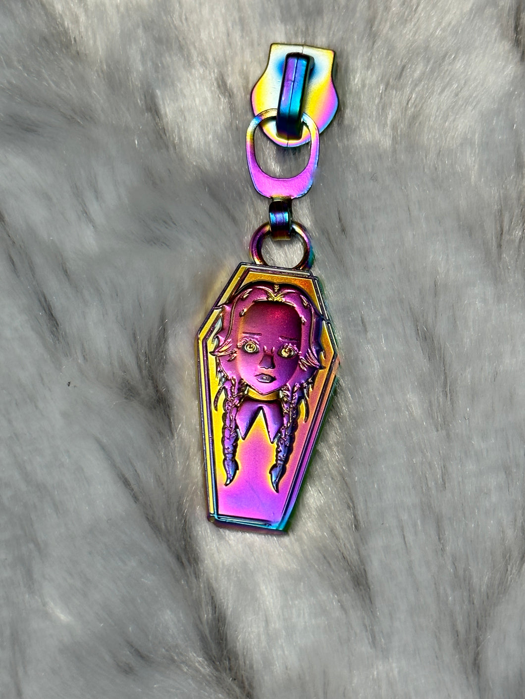 Wednesday Zipper Pull (matte rainbow)