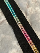 Load image into Gallery viewer, Ombre Rainbow Zipper Tape (w/ White Threads - Metallic)
