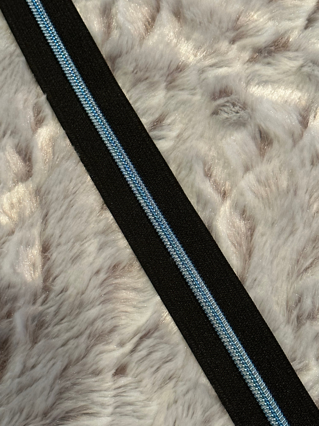 Blue Chrome Zipper Tape (Metallic)