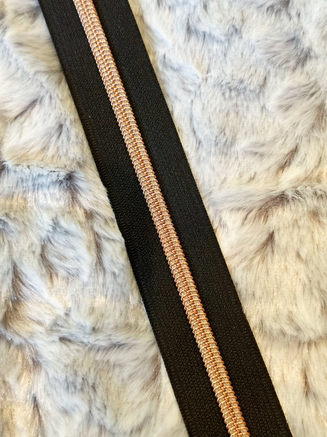 Rose Gold Zipper Tape (Metallic)