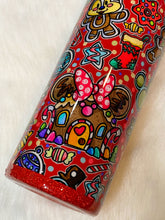 Load image into Gallery viewer, Red Gingerbread Fabric Tumbler 20oz
